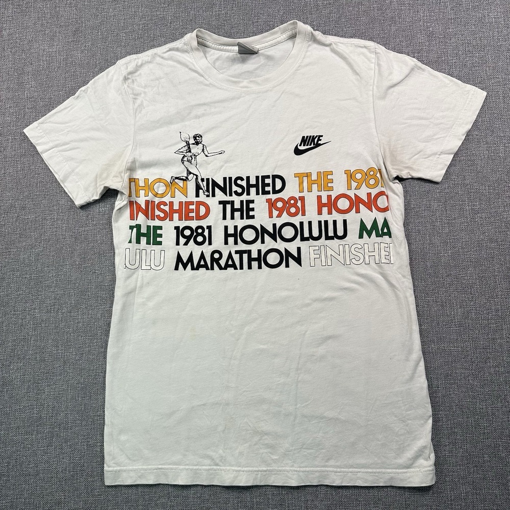Vintage Nike T Shirt USA Rare 1981 Finisher Honolulu 80s